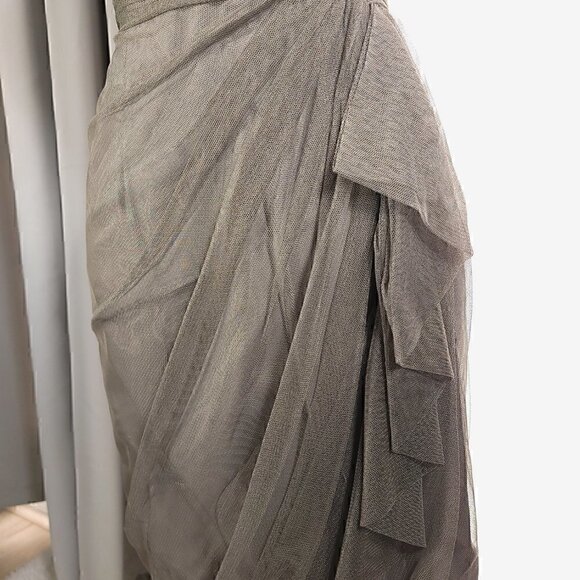 Vera Wang White Collection Gray Mesh Dress Size 4 - Picture 7 of 15